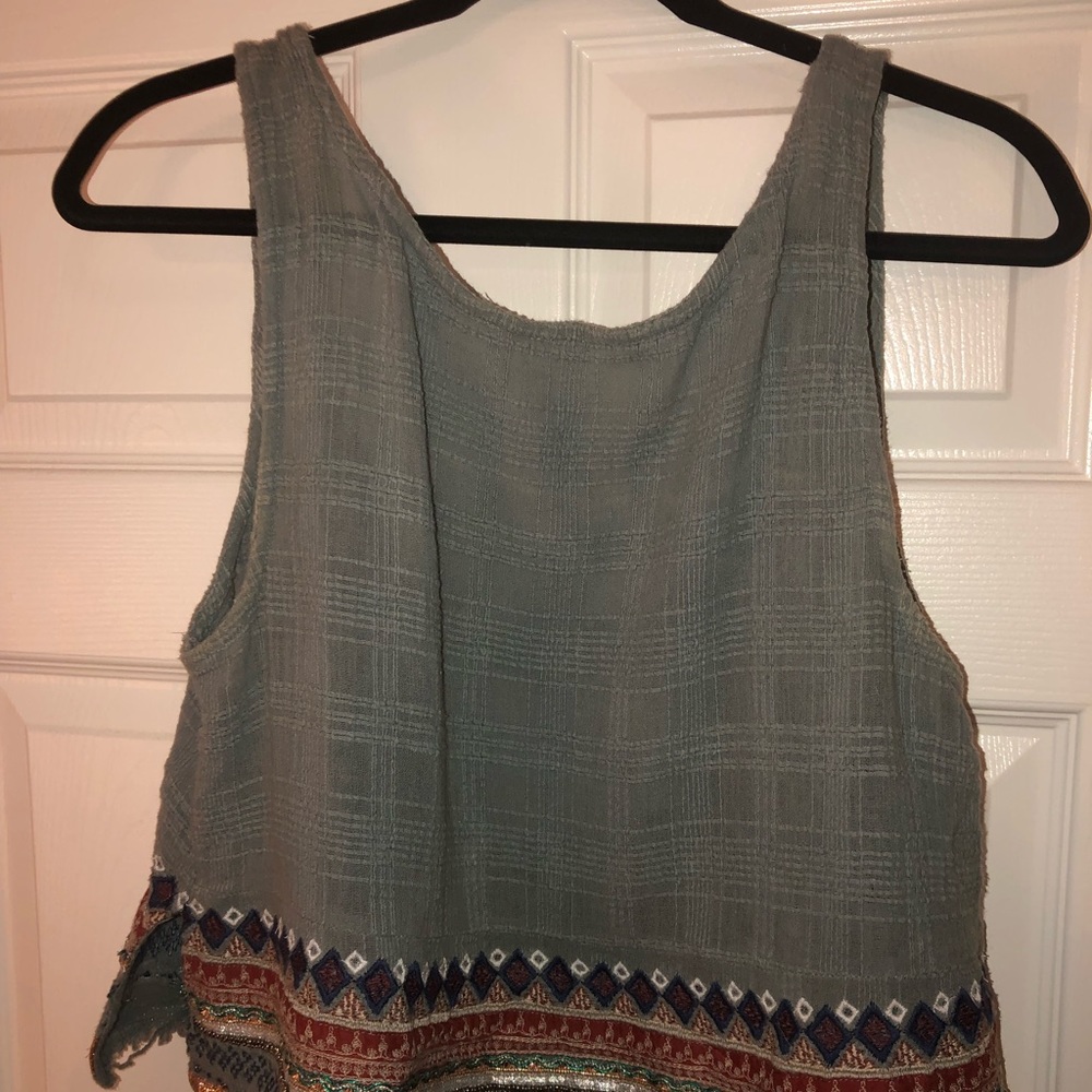 UO detailed turquoise tank with back cut out
